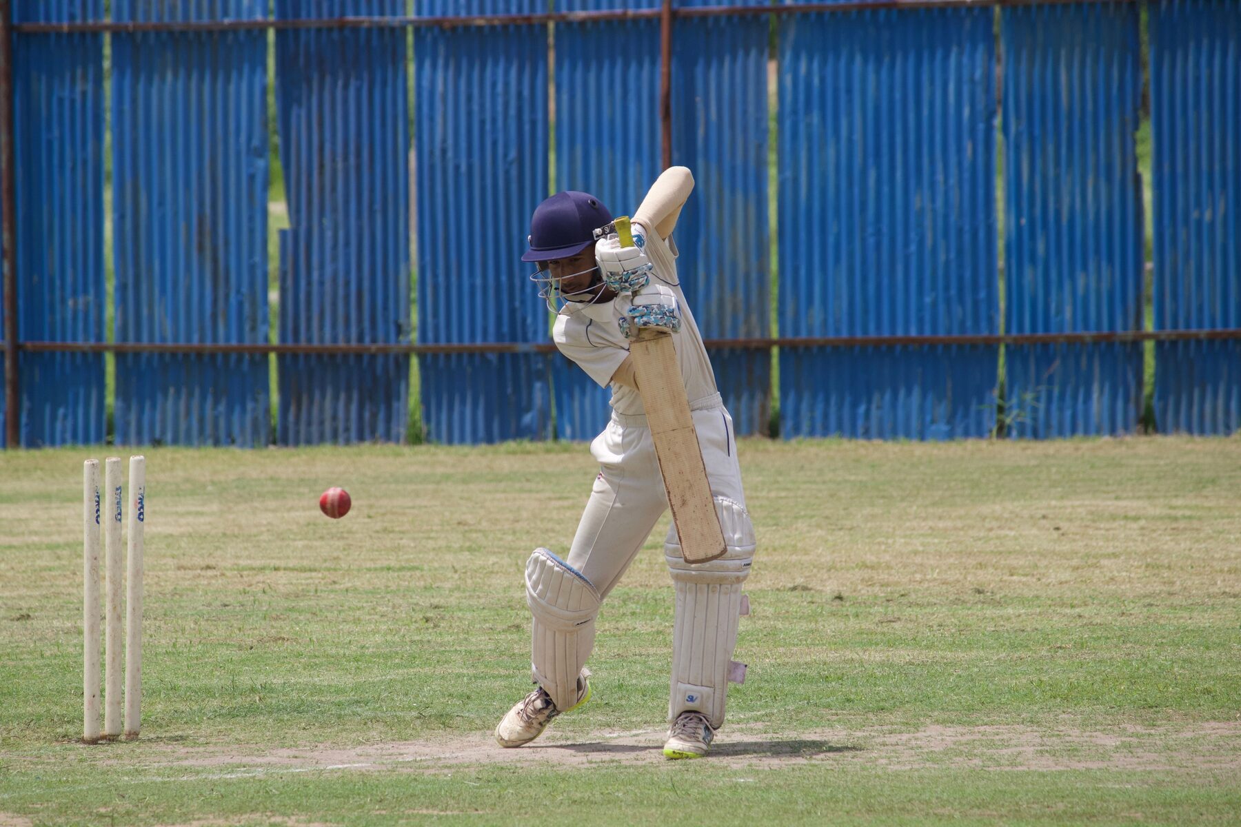 Cricket batsman playing a shot