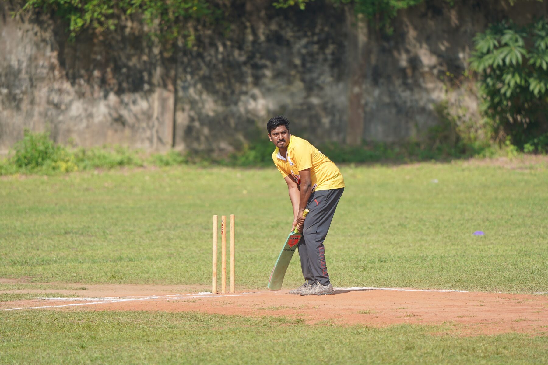 Cricket player ready to bat